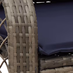 VidaXL 4104200 sedia da esterno Terrazzo Seduta imbottita Rattan sintetico, Acciaio Blu - Vista aggiuntiva 8