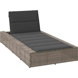 Vidaxl - Lettino Prendisole con Cuscino Galleggiante Grigio Polyrattan