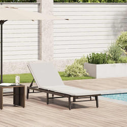 vidaXL Lettino Prendisole con Cuscino Marrone in Polyrattan