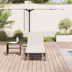 vidaXL Lettino Prendisole con Cuscino Marrone in Polyrattan - Vista aggiuntiva 3