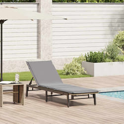 vidaXL Lettino Prendisole con Cuscini Beige in Polyrattan