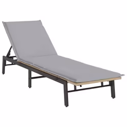 vidaXL Lettino Prendisole con Cuscini Beige in Polyrattan - Vista aggiuntiva 2