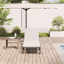 vidaXL Lettino Prendisole con Cuscini Beige in Polyrattan - Vista aggiuntiva 3