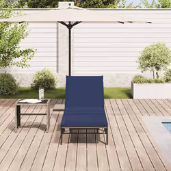vidaXL Lettino Prendisole con Cuscino Grigio in Polyrattan - Vista aggiuntiva 3