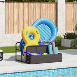 vidaXL Galleggiante a Bordo Piscina Nero 110x100x57 cm in Polyrattan