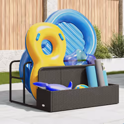 vidaXL Galleggiante a Bordo Piscina Nero 110x100x57 cm in Polyrattan - Vista aggiuntiva 3