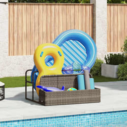 vidaXL Galleggiante a Bordo Piscina Grigio 110x100x57 cm in Polyrattan