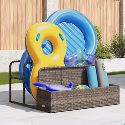 vidaXL Galleggiante a Bordo Piscina Grigio 110x100x57 cm in Polyrattan - Vista aggiuntiva 3