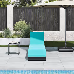 VidaXL 4104228 sedia da esterno Terrazzo Seduta imbottita Rattan sintetico, Acciaio Turchese