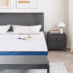 vidaXL Guanciali per materassi Bianco e blu 180 x 200 cm - Vista aggiuntiva 3