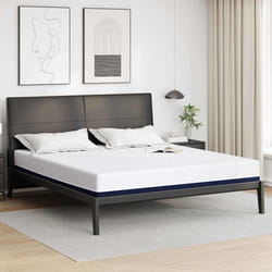 vidaXL Materasso Bianco e Blu 200 x 200 cm Schiuma Memory in Gel