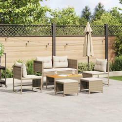 vidaXL Set Divano da Giardino 6 pcs beige e panna polyrattan