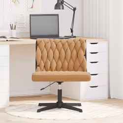 vidaXL Sedia da Ufficio Girevole in Tessuto Riccio Beige Effetto Lana - Vista aggiuntiva 3
