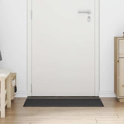 vidaXL Tappetino Rigato Nero e Grigio 60 x 90 cm Polipropilene e PVC