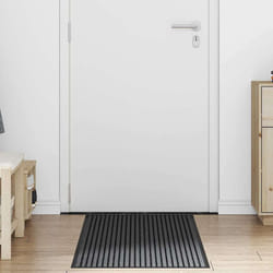 vidaXL Tappetino Rigato Nero e Grigio 60 x 180 cm Polipropilene e PVC