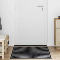 vidaXL Tappetino Rigato Nero e Grigio 80 x 120 cm Polipropilene e PVC