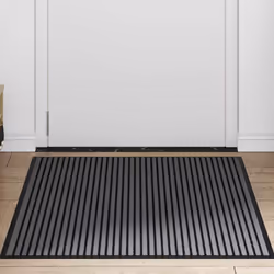 vidaXL Tappetino Rigato Nero e Grigio 80 x 120 cm Polipropilene e PVC - Vista aggiuntiva 3