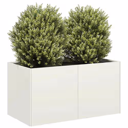 VidaXL 860669 fioriera Acciaio Bianco - Vista aggiuntiva 2