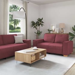 vidaXL Set di divani 3 pcs Rosso Vino 220 x 78 x 84 cm Tessuto