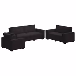 vidaXL Set di Divani 3 pz con Cuscini Nero in Velluto - Vista aggiuntiva 2