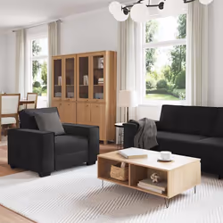 vidaXL Set di Divani 3 pz con Cuscini Nero in Velluto - Vista aggiuntiva 3