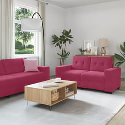 Vidaxl - Set Divano 3 Pezzi con Cuscini Velluto Rosso Vino