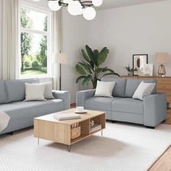 vidaXL Set di Divani 3 pz con Cuscini Grigio Chiaro in Tessuto