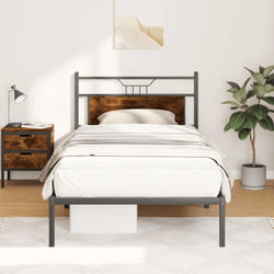 vidaXL Giroletto senza Materasso Rovere Fumo 107x203 cm in Truciolato