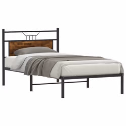 vidaXL Giroletto senza Materasso Rovere Fumo 107x203 cm in Truciolato - Vista aggiuntiva 3