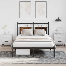 vidaXL Giroletto senza Materasso Rovere Fumo 120x190 cm in Truciolato