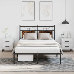 vidaXL Giroletto senza Materasso Rovere Fumo 120x200 cm in Truciolato