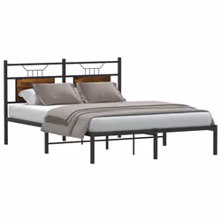 vidaXL Giroletto senza Materasso Rovere Fumo 140x200 cm in Truciolato - Vista aggiuntiva 3
