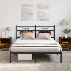 vidaXL Giroletto senza Materasso Rovere Fumo 150x200 cm in Truciolato