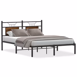 vidaXL Giroletto senza Materasso Rovere Fumo 150x200 cm in Truciolato - Vista aggiuntiva 2