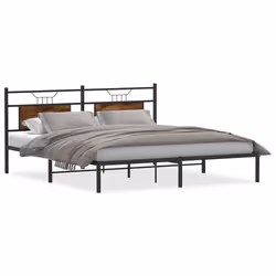 vidaXL Giroletto senza Materasso Rovere Fumo 183x203 cm in Truciolato - Vista aggiuntiva 2