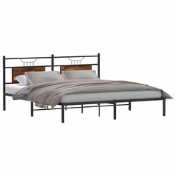vidaXL Giroletto senza Materasso Rovere Fumo 183x213 cm in Truciolato - Vista aggiuntiva 3