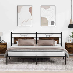 vidaXL Giroletto senza Materasso Rovere Fumo 193x201 cm in Truciolato