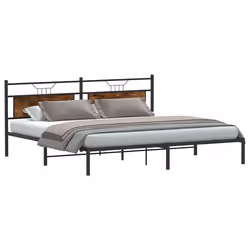 vidaXL Giroletto senza Materasso Rovere Fumo 193x201 cm in Truciolato - Vista aggiuntiva 3