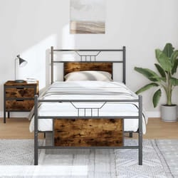 vidaXL Giroletto senza Materasso Rovere Fumo 75x190 cm in Truciolato