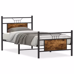 vidaXL Giroletto senza Materasso Rovere Fumo 75x190 cm in Truciolato - Vista aggiuntiva 2