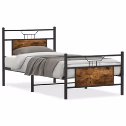 vidaXL Giroletto senza Materasso Rovere Fumo 90x190 cm in Truciolato - Vista aggiuntiva 2