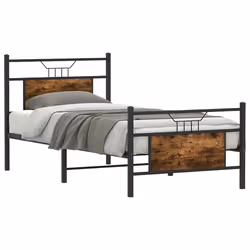 vidaXL Giroletto senza Materasso Rovere Fumo 90x190 cm in Truciolato - Vista aggiuntiva 3