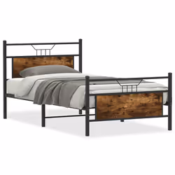 vidaXL Giroletto senza Materasso Rovere Fumo 100x200 cm in Truciolato - Vista aggiuntiva 2
