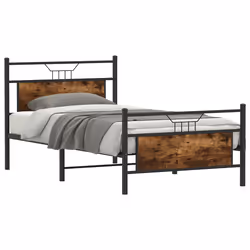 vidaXL Giroletto senza Materasso Rovere Fumo 100x200 cm in Truciolato - Vista aggiuntiva 3