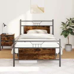vidaXL Giroletto senza Materasso Rovere Fumo 107x203 cm in Truciolato