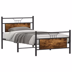 vidaXL Giroletto senza Materasso Rovere Fumo 107x203 cm in Truciolato - Vista aggiuntiva 3