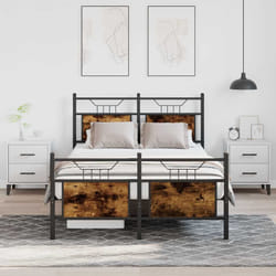 vidaXL Giroletto senza Materasso Rovere Fumo 120x190 cm in Truciolato