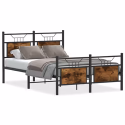 vidaXL Giroletto senza Materasso Rovere Fumo 120x200 cm in Truciolato - Vista aggiuntiva 2