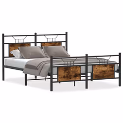 vidaXL Giroletto senza Materasso Rovere Fumo 137x190 cm in Truciolato - Vista aggiuntiva 2