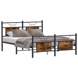 vidaXL Giroletto senza Materasso Rovere Fumo 137x190 cm in Truciolato - Vista aggiuntiva 3